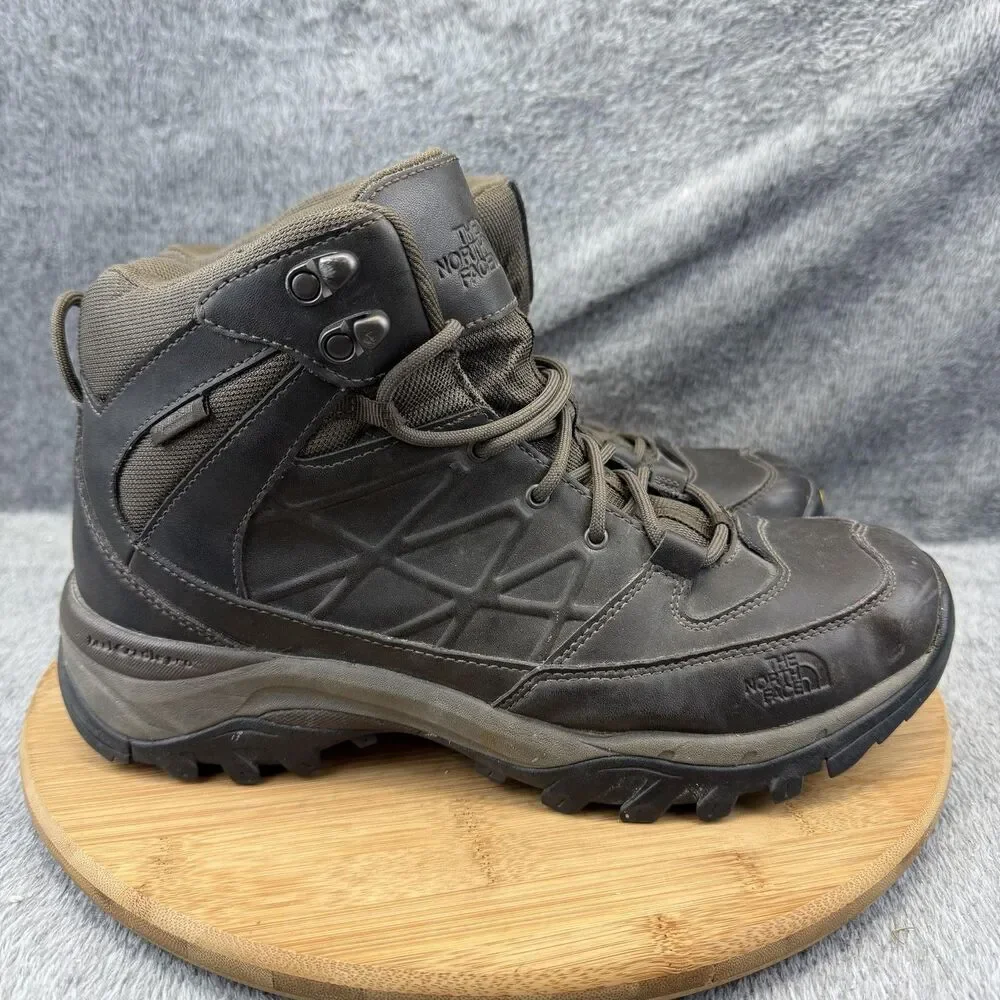The North Face Boots Mens Size 10 Brown Leather Vibram Hiking Winter Snow Trail